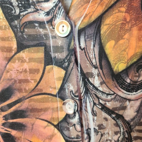 New Mix Superline Abstract Floral Lightweight Knit Cardigan Size Medium - Picture 7 of 10